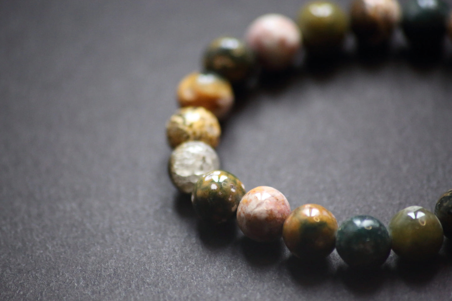 Bracelet en jaspe kambaba - Coeur de forêt 
