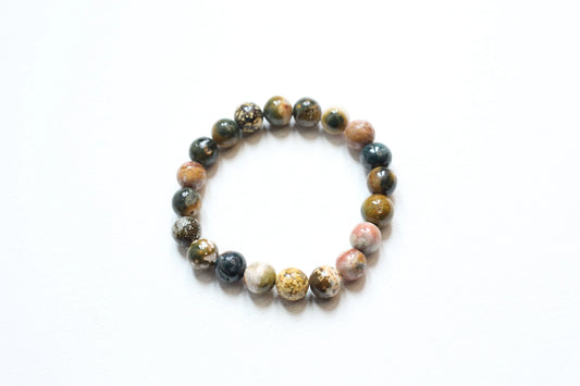 Bracelet en jaspe kambaba - Coeur de forêt